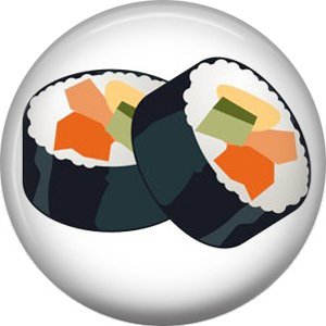 Makizushi, Sushi 1 Inch Button Badge Pin - 0297