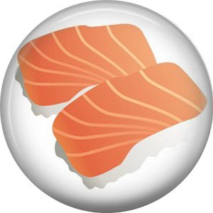 Salmon Nigiri, Sushi 1 Inch Button Badge Pin - 0296