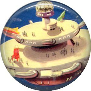 Space City, Retro Future 1 Inch Button Badge Pin - 0640