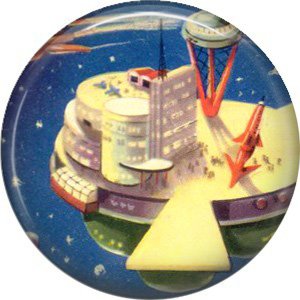 Future Space City, Retro Future 1 Inch Pinback Button Badge Pin - 0653