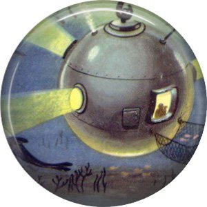 Space Orb, Retro Future 1 Inch Pinback Button Badge Pin - 0657