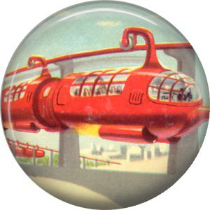 Public Transportation, Retro Future 1 Inch Pinback Button Badge Pin - 0663