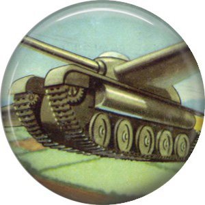 Flying Tank, Retro Future 1 Inch Pinback Button Badge Pin - 0664