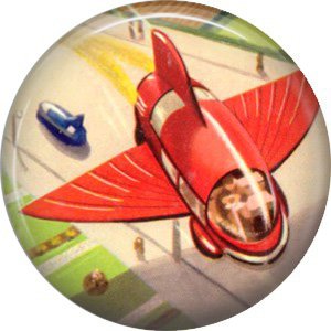 Birds Wing Plane, Retro Future 1 Inch Pinback Button Badge Pin - 0667