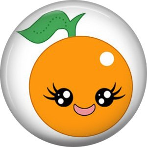Orange, Fruit Cuties 1 Inch Button Badge Pin - 0289