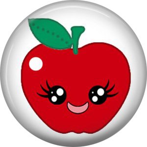 Apple, Fruit Cuties 1 Inch Button Badge Pin - 0290