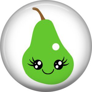 Pear, Fruit Cuties 1 Inch Button Badge Pin - 0291