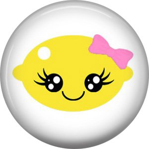 Lemon, Fruit Cuties 1 Inch Button Badge Pin - 0295