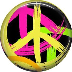 Abstract Peace Signs, 1 Inch Punk Princess Button Badge Pin - 0360