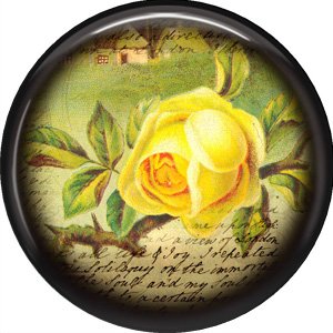 Yellow Rose, 1 Inch Pinback Button Badge Pin - 0234