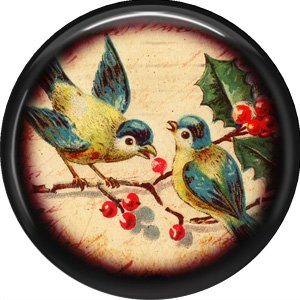 Blue and Yellow Birds, 1 Inch Pinback Button Badge Pin - 0235