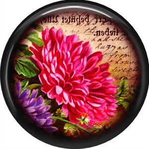 Pink Flower, 1 Inch Pinback Button Badge Pin - 0236