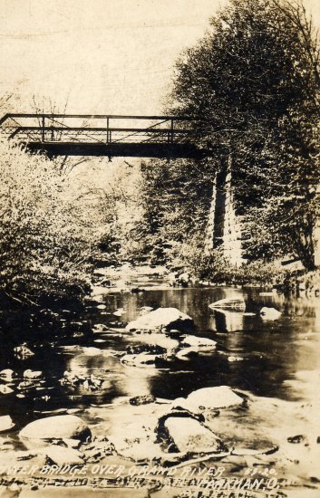 Parkman Ohio Postcard, Lower Bridge over Grand River, Black White ... Parkman Ohio Postcard, Lower Bridge over Grand River, Black White ...