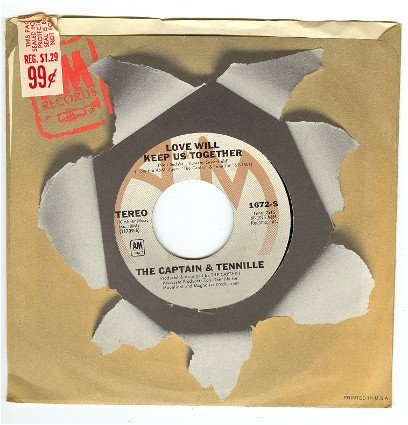 Captain and Tennille Love Will Keep Us Together 45rpm Record