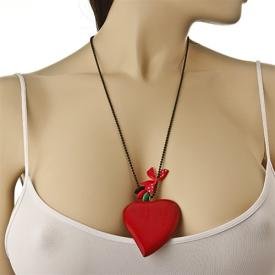 red heart pendant necklace