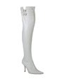 White over the knee high heeled boots
