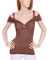brown off the shoulder top