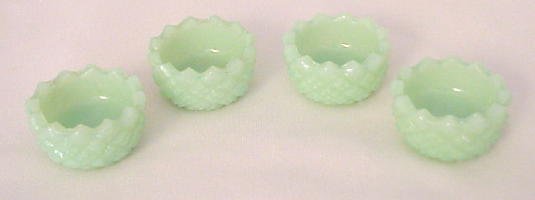 Set of 4 Salt Cellars Hobnail in Jade