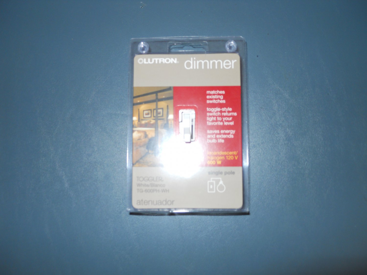 Lutron TG-600PH-WH Toggler 600W Preset Dimmer light switch - White