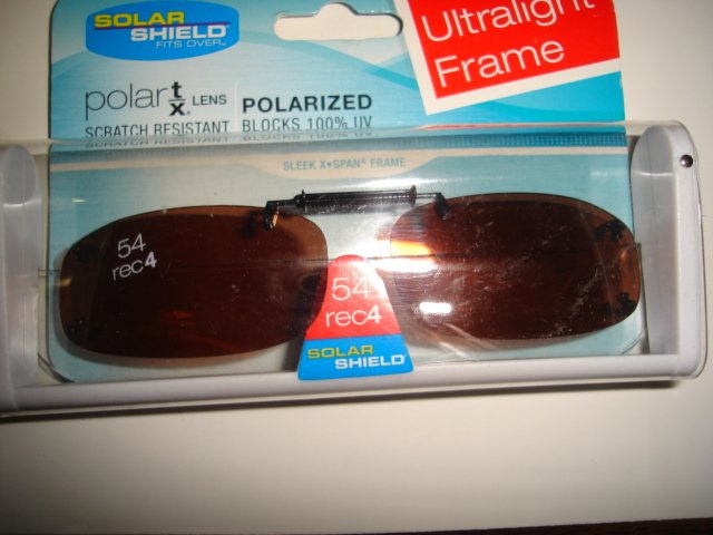 Sunglasses 54 Rec 4 Polarized Solar Shield Clip Ons. NEW