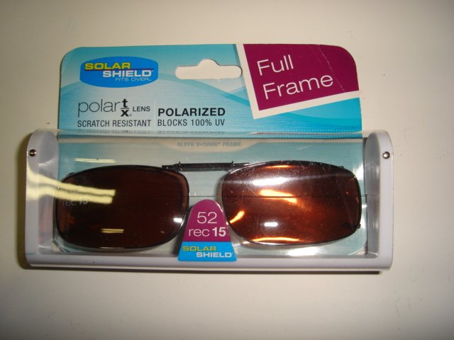 Solar Shield 52 Rec 15 FF Polarized DL Clip Ons sunglasses NEW