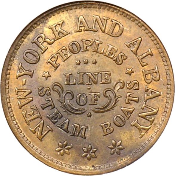 NY630BD-1a - People's Line of Steamboats - ANACS MS60
