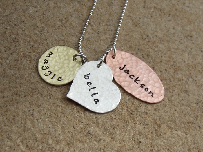 Hand Stamped Mixed Metal Necklace