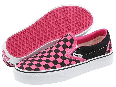 Vans Classic Slip-Onâ„¢ Core Classics Black/Fandango Pink Checkerboard New In Box!