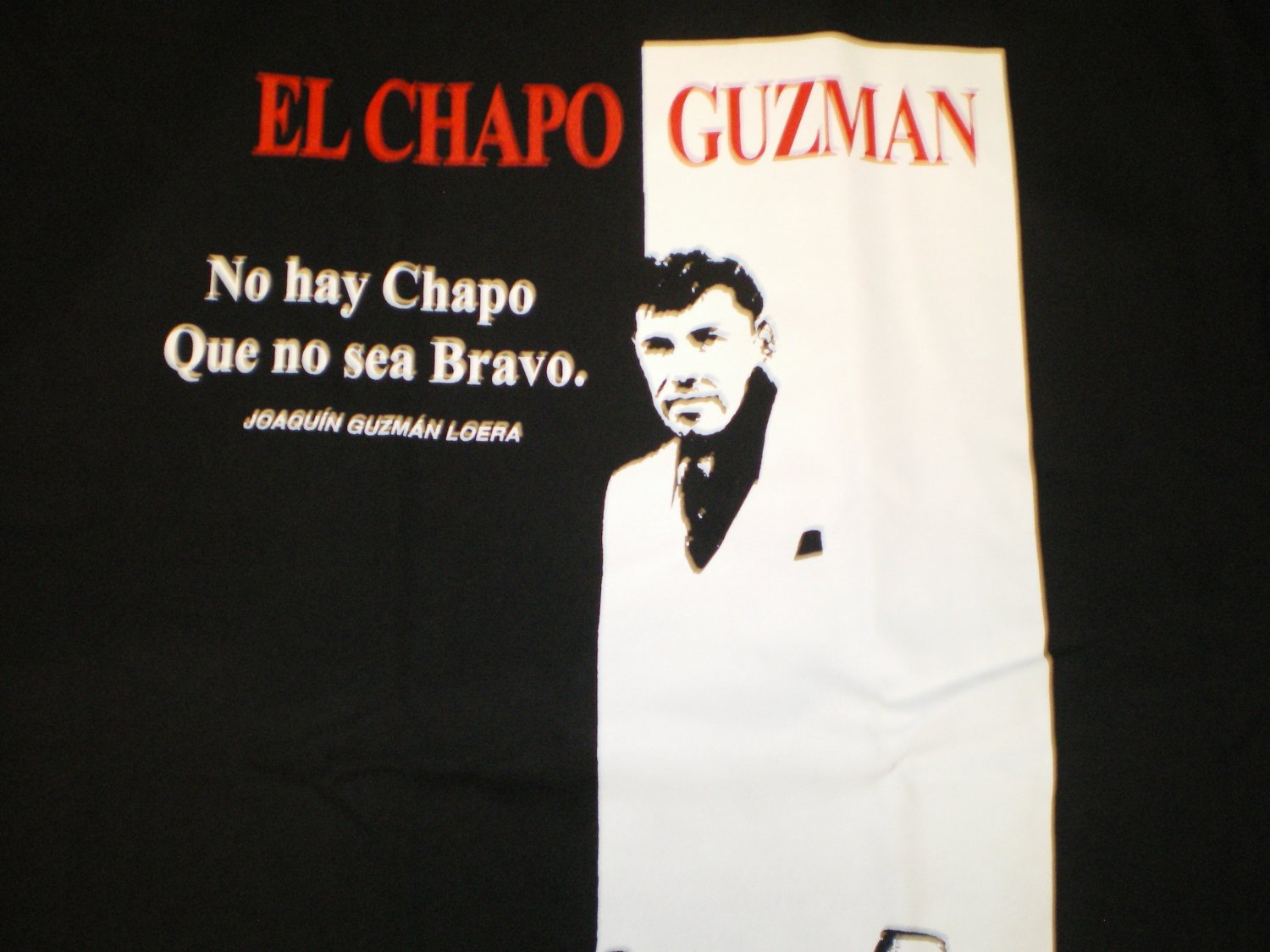 El Chapo Guzman T-shirt Blk/Red New!