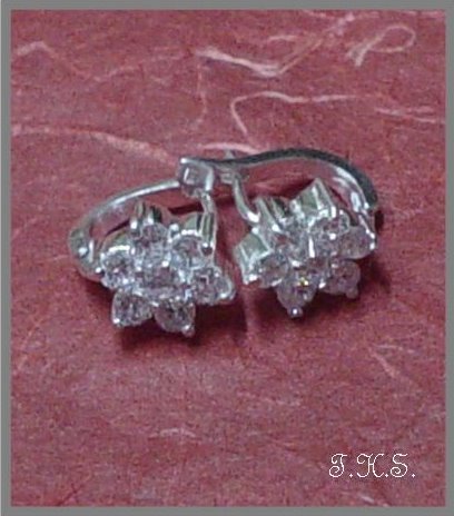 Silver 925 Flower Earrings with Swarovski Mini-Stones