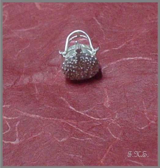 Silver 925 Bag Locket Pendant with Swarovski Mini-Stones