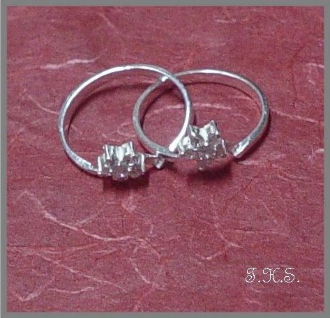 Silver 925 Flower Puzzle Ring with Swarovski Mini-Stones