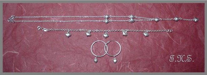 Silver 925 Hearts Set