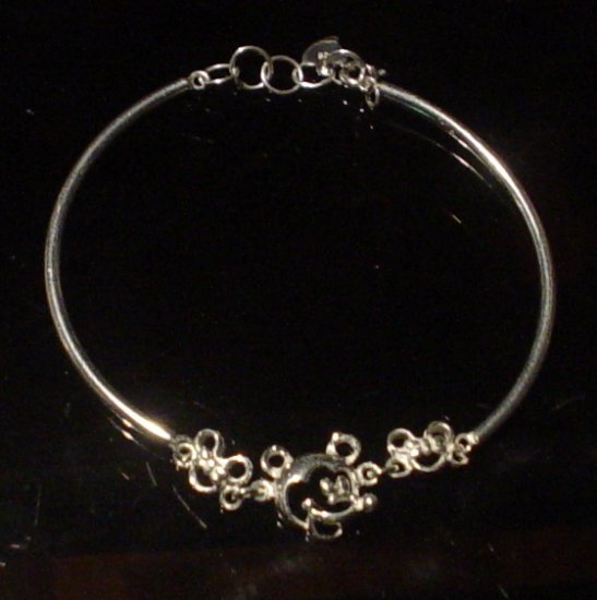 Silver 925 Mickey Mouse Bangle Bracelet