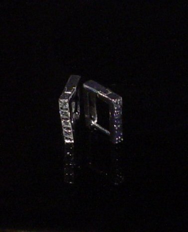Silver 925 Box Clip Earrings With Swarovski Mini Stones