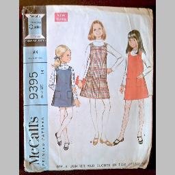 VINTAGE SEWING PATTERN~Girls' Jumper & Blouse~size 14~McCalls #9395 (1976)
