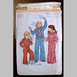 VINTAGE SEWING PATTERN~Child's Jacket & Bell-bottomed Pants~size 5~Simplicity #6533 (1974)