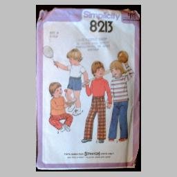 VINTAGE SEWING PATTERN~Toddlers' Shirts/Tops & Pants/Shorts~size 4~Simplicity #8213 (1977)