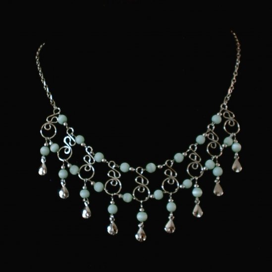 NEW~"GAIA'S TEARS"~Handmade Peruvian NECKLACE ~Alpaca Silver Jewelry ~Cat's Eye beads