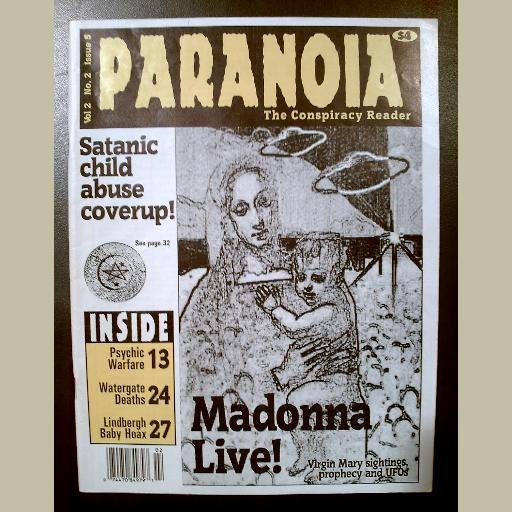 Issue #5~PARANOIA MAGAZINE~CONSPIRACY READER~Lindbergh/UFOs/Madonna/Psychic Warfare/Watergate