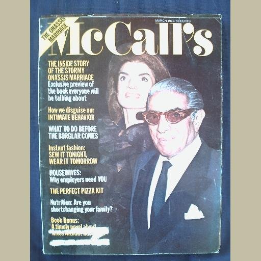 McCALL's~1972~vXCIX/#6~VINTAGE WOMEN'S MAGAZINE~JACKIE & ARI~ Fashion~Beauty~Health~Nutrition~Drugs