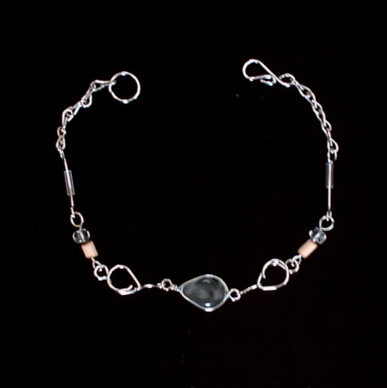 "CRYSTAL TEARS" MURANO glass & BAMBOO beads BRACELET ~HANDMADE Peruvian Alpaca Silver Jewelry