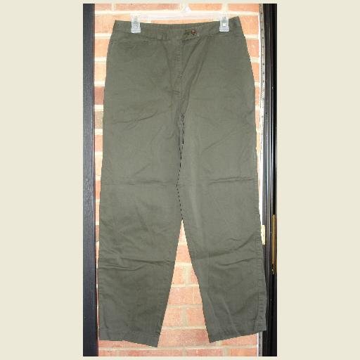 Dark Olive Green SLACKS ~by Liz Claiborne / Lizsport ~excellent condition ~Pants size 12 Petite