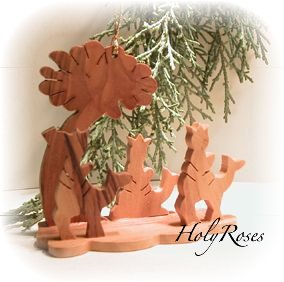 Mini Olive Wood Nativity - 3 Kings- for Xmas Tree - Gift Boxed FREE SHIPPING
