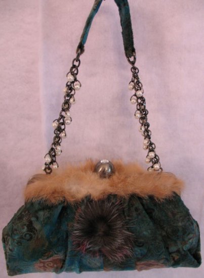 Rabbit fur handbag BEAUTIFUL bag purse