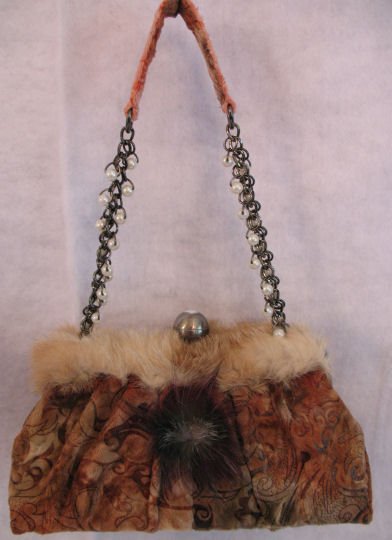 Beautful mid size rabbit fur handbag bag purse SOLD OUT