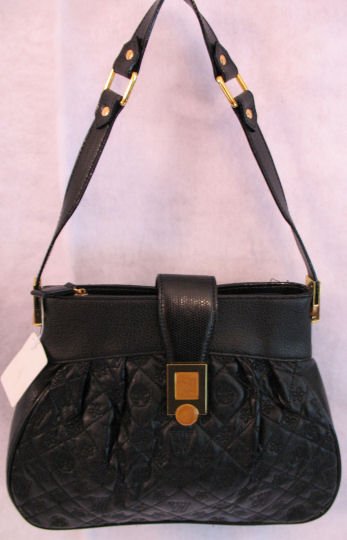 Black Quilted handbag with Gold hardware Bag Purse