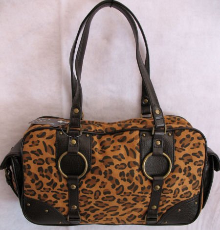 Cheetah Print handbag HOT side pocket design bag purse