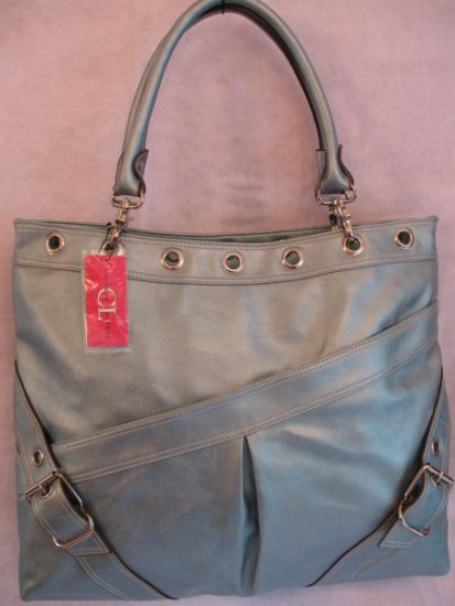 Metallic Blue Chinese Laundry Oversized Handbag Bag Purse Tote ONLY 1 LEFT!