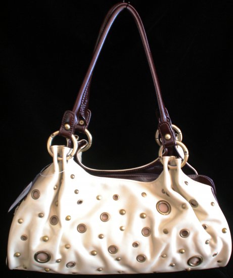 Grommet stud Beige brown handbag bag purse New Style